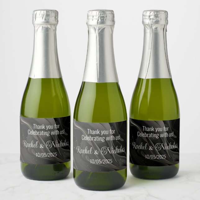 Champagne mini bottles favours personalised sparkling wine label (Bottles)