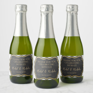 Champagne mini bottles favours personalised sparkling wine label