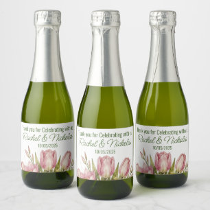 Champagne mini bottles favours personalised sparkling wine label
