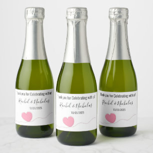 Champagne mini bottles favours personalised sparkling wine label