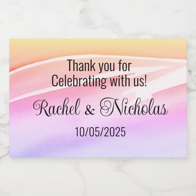 Champagne mini bottles favours personalised sparkling wine label (Single Label)