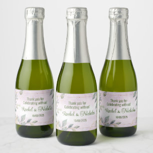 Champagne mini bottles favours personalised sparkling wine label