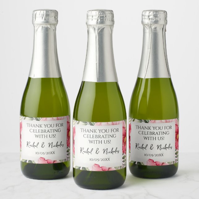 Champagne mini bottles favours personalised sparkling wine label (Bottles)