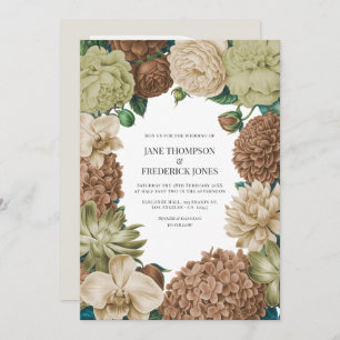Champagne Mist, Willow Sage & Pebble Taupe Wedding Invitation