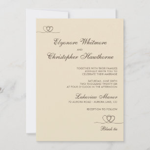 Champagne Modern Chic Mix and Match Wedding Invitation