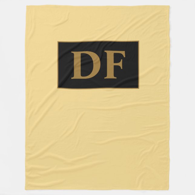 Champagne Monogrammed Fleece Blanket (Front)