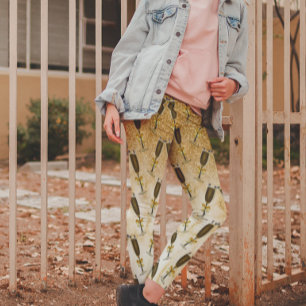 Champagne New Year Eve Celebration Gold Glitter Leggings