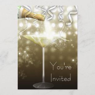 Champagne New Years Eve Party Invitations