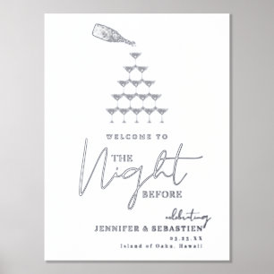 Champagne Night Before Wedding Rehearsal Dinner Foil Prints