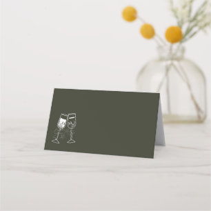 Champagne Olive wood Green Blank Wedding Place Card