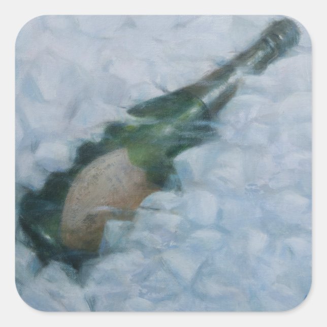 Champagne on ice 2012 square sticker (Front)