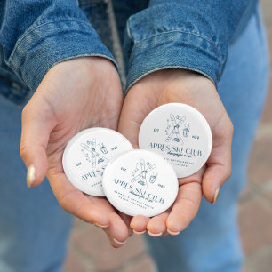 Champagne on Ice Après Ski Winter Bachelorette 6 Cm Round Badge