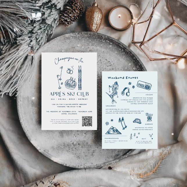 Champagne on Ice | Après Ski Winter Bachelorette Invitation (Creator Uploaded)