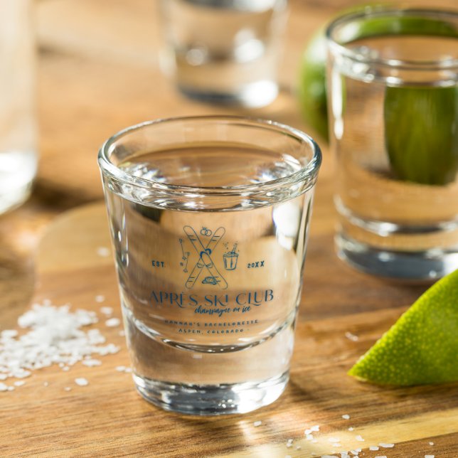 Champagne on Ice | Après Ski Winter Bachelorette Shot Glass (Creator Uploaded)