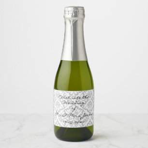 Champagne (or Wine) Bottle Labels - White & Grey
