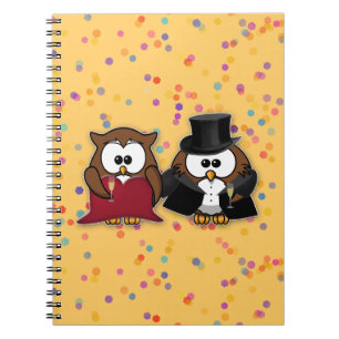 champagne owls spiral notebook