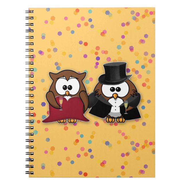 champagne owls spiral notebook (Front)