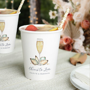 Champagne & Oysters "Cheers to Love" Paper Cups