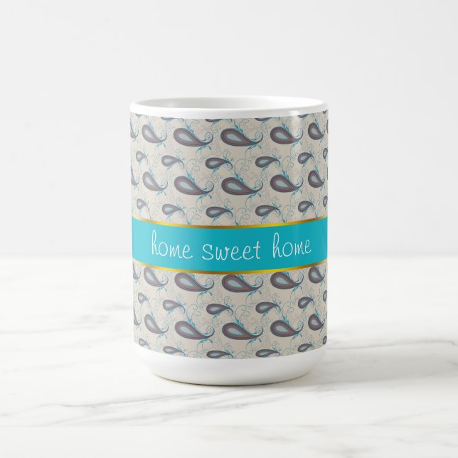 Champagne Paisley Pattern Coffee Mug (Center)