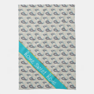 Champagne Paisley Pattern Tea Towel