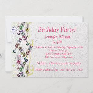 Champagne Party/ Birthday Invitation