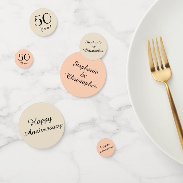 Champagne Peach 50th Anniversary Table Decoration Confetti (Group)