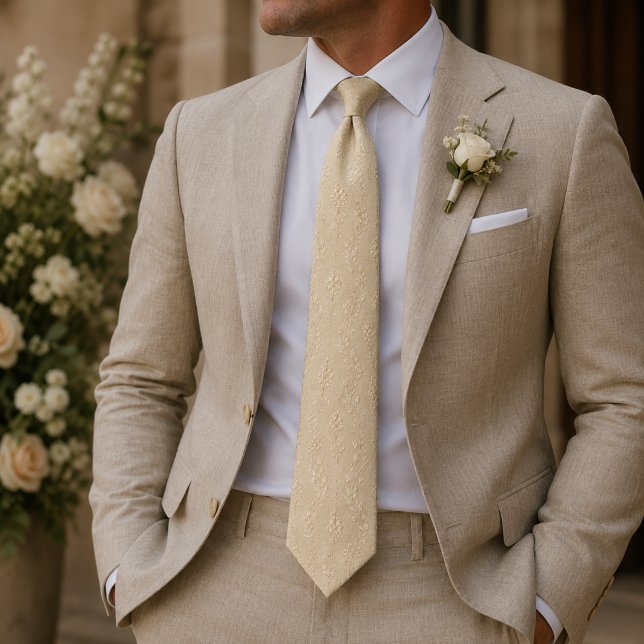 Champagne Pearl Botanical Jacquard Tie (Creator Uploaded)