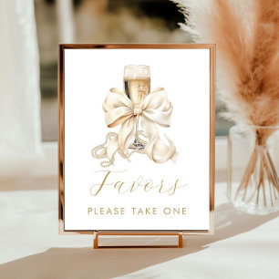 Champagne & Pearls Bridal Shower Favour Sign