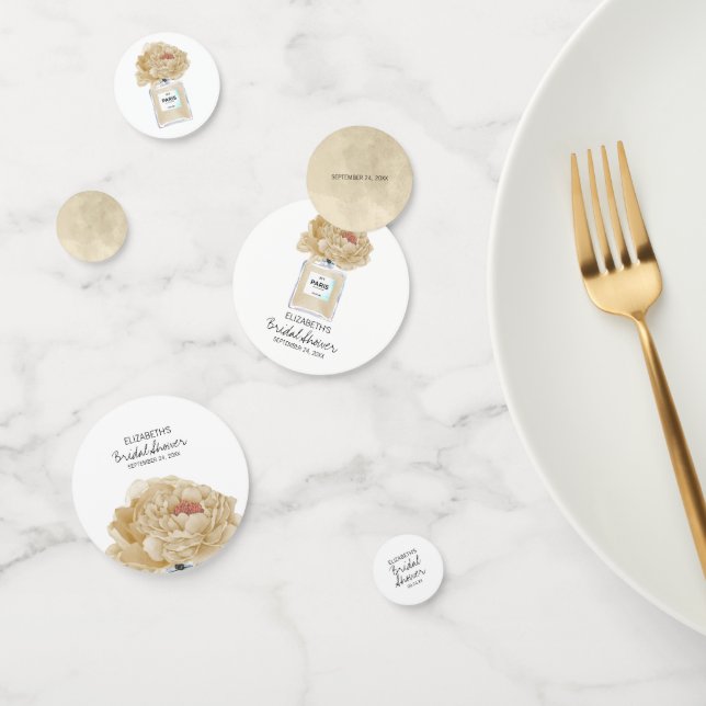 Champagne Peonies and Perfume Floral Bridal Shower Confetti (Group)