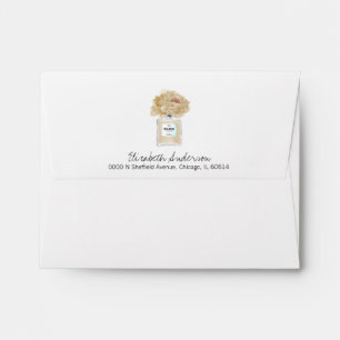 Champagne Peonies and Perfume Floral Bridal Shower Envelope