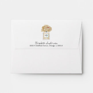 Champagne Peonies and Perfume Floral Bridal Shower Envelope