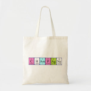 Champagne periodic table name tote bag