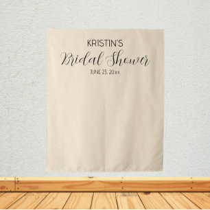 Champagne Personalise Bridal Shower Photo Backdrop Tapestry