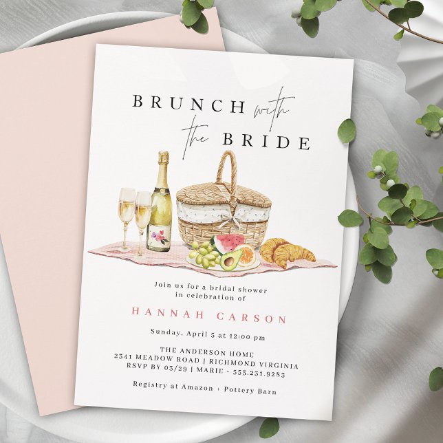 Champagne Picnic | Cute Bridal Shower Brunch Invitation (Creator Uploaded)