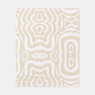 Champagne Pink Abstract Wave Pattern Fleece Blanket