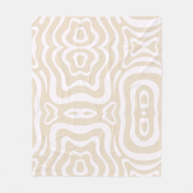 Champagne Pink Abstract Wave Pattern Fleece Blanket (Front)