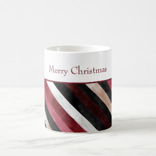 Champagne Pink Burgundy Black Stripes Coffee Mug