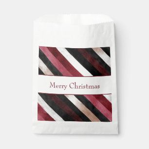 Champagne Pink Burgundy Black Stripes Favour Bags