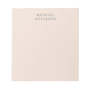 Champagne Pink Color Minimalist Plain Modern Name Notepad