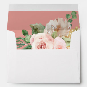 Champagne & Pink Floral - Salmon Envelope
