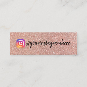 Champagne Pink Glitter Instagram Mini Business Card
