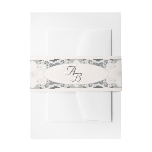 Champagne-Pink Lace Wedding Invitation Belly Band