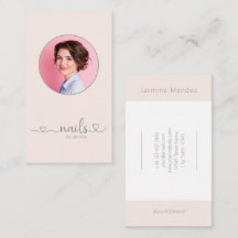 Champagne Pink Minimalistic Script Font Nail Tech