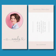 Champagne Pink Minimalistic Script Font Nail Tech