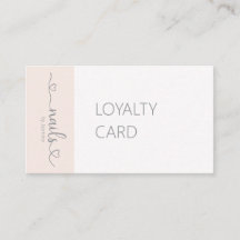 Champagne Pink Nails 6 Appointments Loyalty Card
