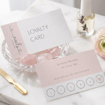 Champagne Pink Nails 6 Appointments Loyalty Card