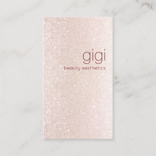 Champagne Pink Ombre Glitter Beauty Business Card