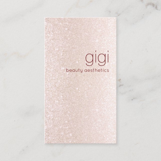 Champagne Pink Ombre Glitter Beauty Business Card (Front)