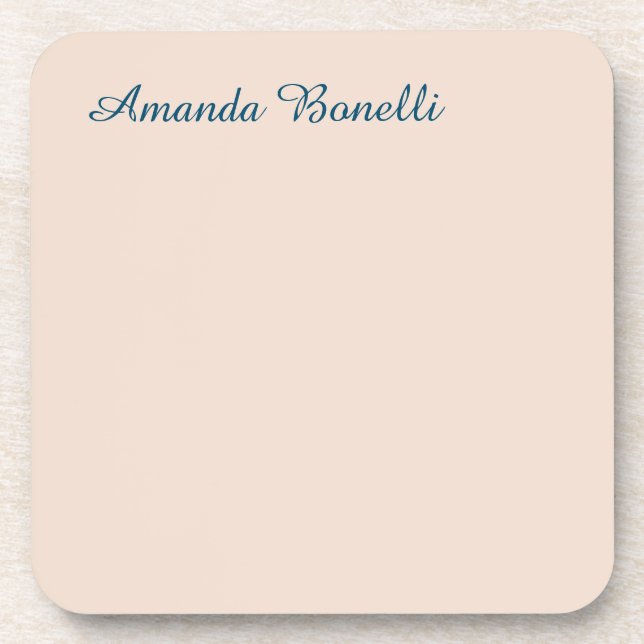 Champagne Pink Plain Simple Minimalist Modern Coaster (Front)