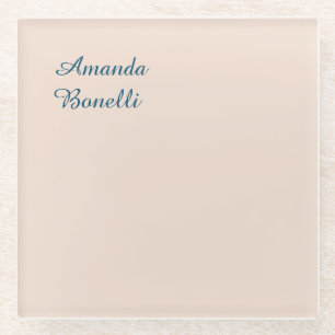 Champagne Pink Plain Simple Minimalist Modern Glass Coaster